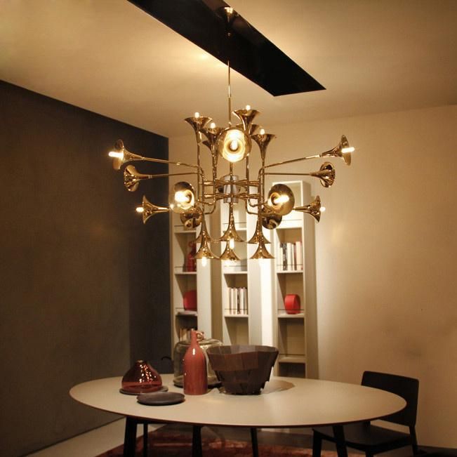 Modern Gold Instant Pendant Light with Horn Lampshade for Indoor Home Decoration (WH-AP-66)