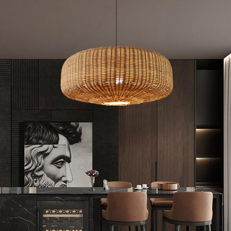 Rattan Lamp Chinese Handmade Pendant Lights Retro Lamp for Dining Room Restaurant Hanging Lamp (WH-WP-52)