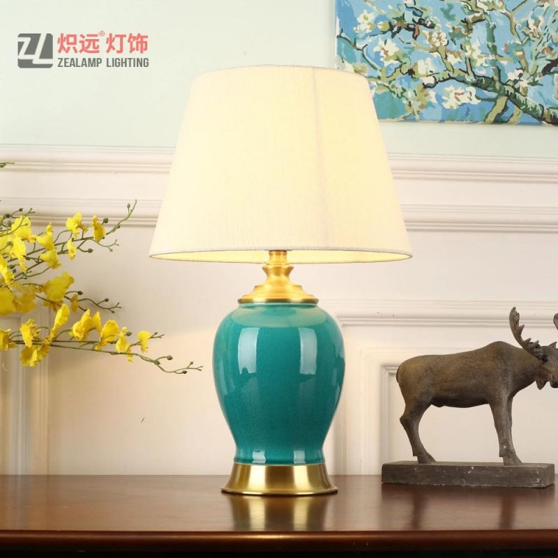 Zealamp Lighting Ceramic Lamps Blue Table Light Handmade (TL8038)