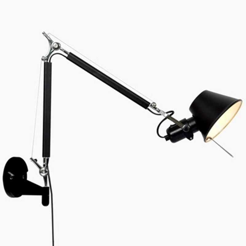 Black White Color Long Swing Arm Adjustable Aluminum Sconces Lamp Sliver Wall Lights (WH-OR-02)