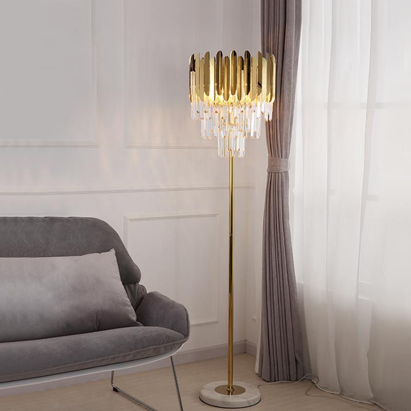 Modern Crystal Floor Lamp Stand Lamp for Living Room Reading Bedroom Standing Lamp (WH-MFL-81)