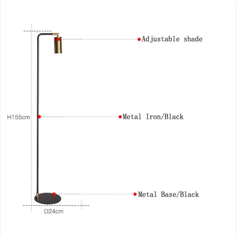 Home Standing Lighting Iron Adjustable Floor Reading Lamps