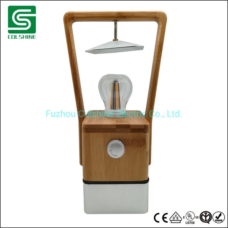 LED Bamboo Lamp Dimmable Table Lamp Bedside Light Rechargeable