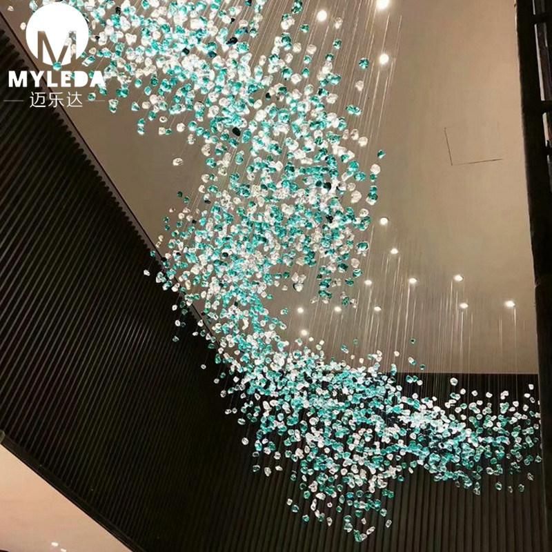 Modern Interior Project LED Lighting Art Glass Chandelier