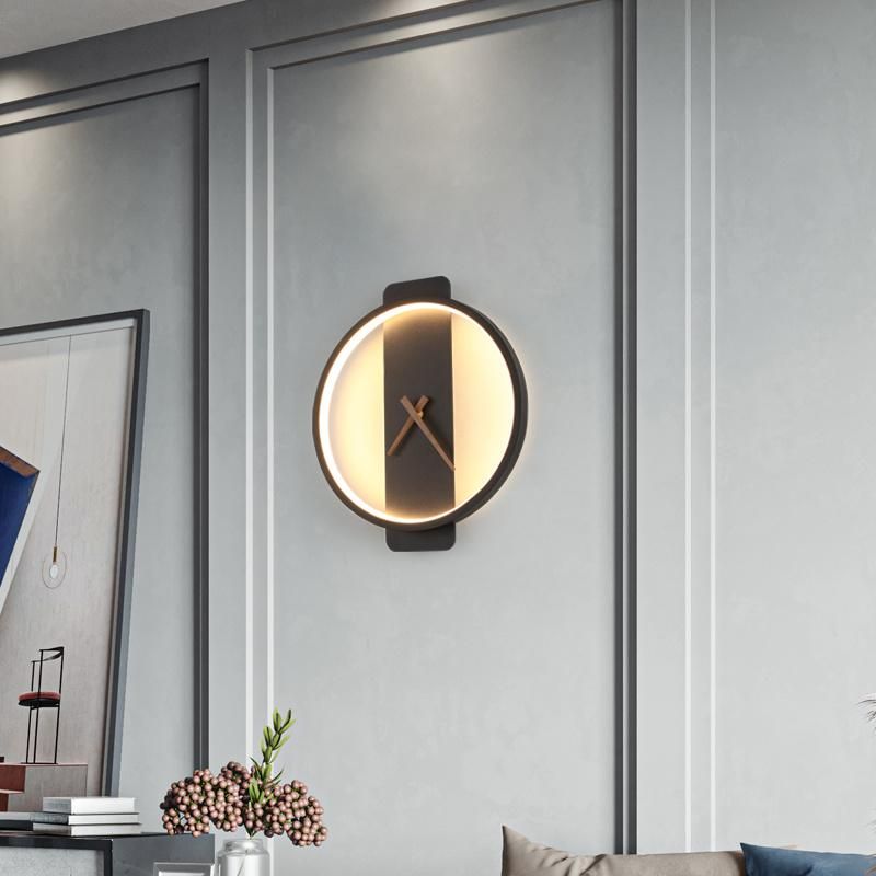 Retro Clock Design Style Creative Wall Lamp Living Room Lamp Bedroom Lamp