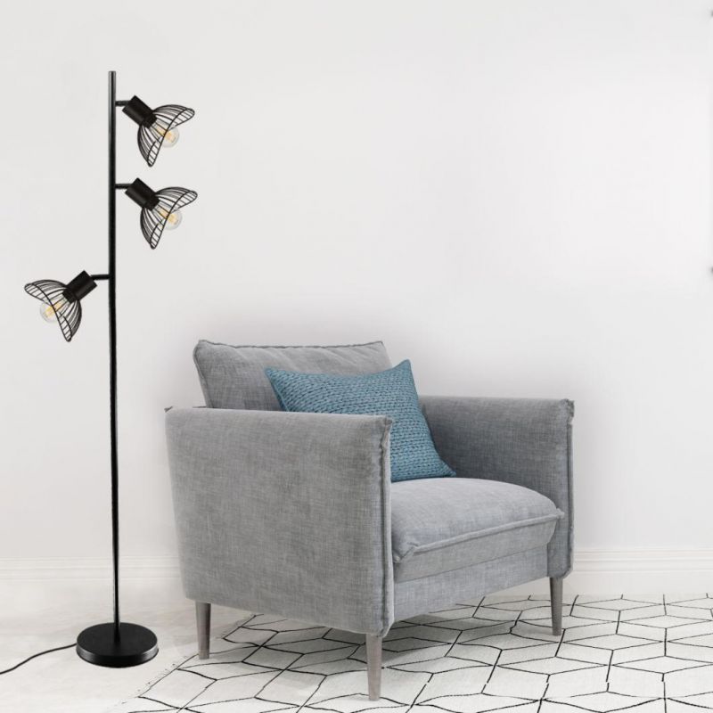 3 Heads Floor Lamp Industrial Decorative E14 Floor Lights for Reading/Living Room/Bedroom/Office