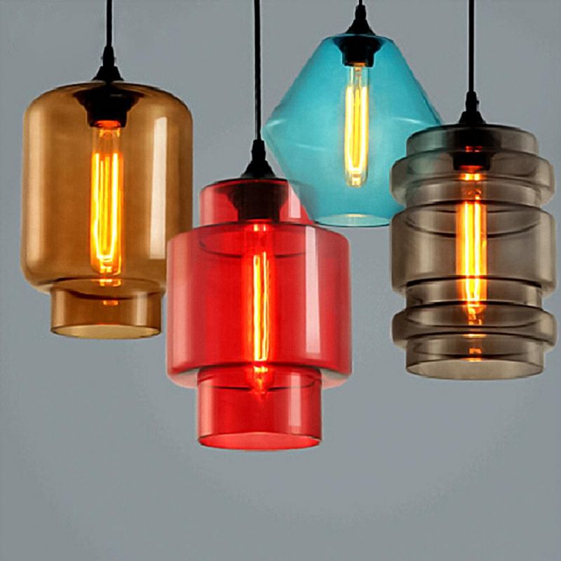 Industrial Hanging Dining Room New Modern Bell Edison Bulbs Lighting Glass Pendant Lights