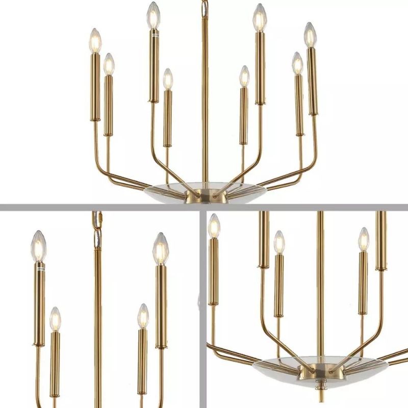 Brass Chandelier for Home Hotel Living Room Dining Hall Bedroom