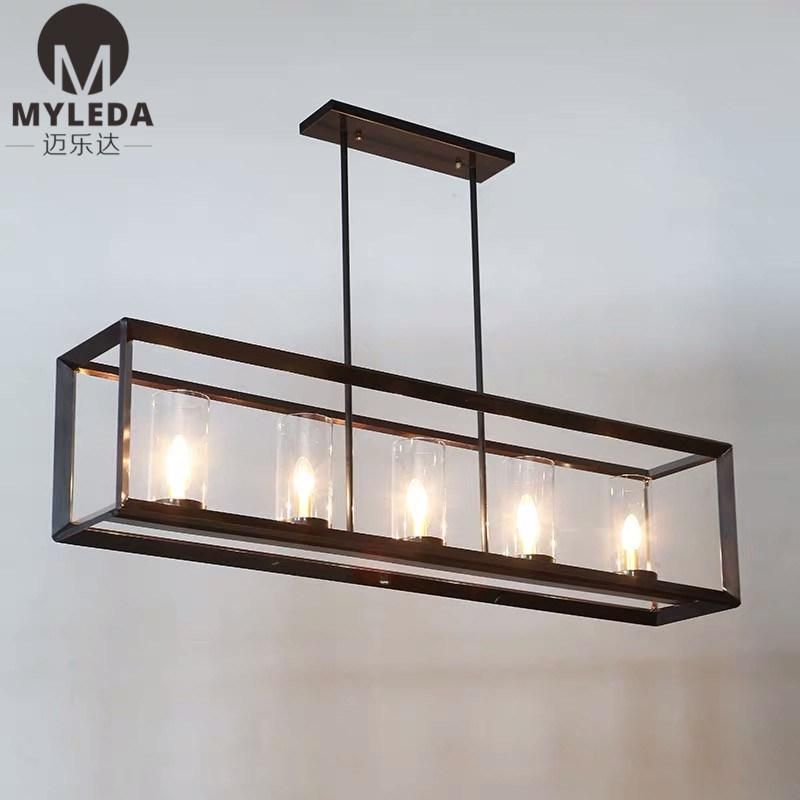 Industrial Light Kitchen Dining Table Black Glass Pendant Light