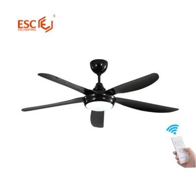 Big Size Remote Control ABS Black Blades Ceiling Fan Bedroom Ceiling Fan with Lamp Ceiling Fan