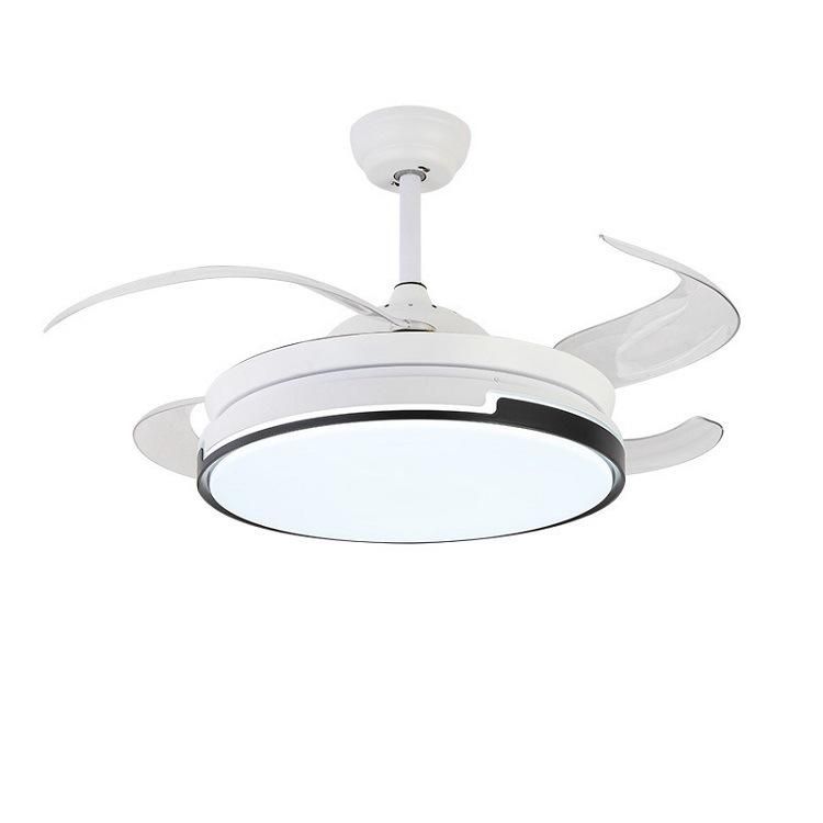 Retractable Indoor Ceiling Fan with LED Light and Remote Control for Living Room Dining Room Bedroom