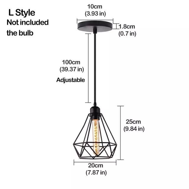 Nordic Pendant Lights Modern Industrial Vintage Iron Art Cage Hanging Ceiling Lamp E26 E27 LED Bulb Holder