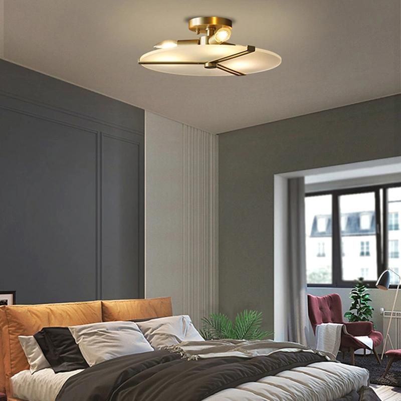 Nordic Ceiling Light Living Room and Bedroom Lamp Modern Simple Copper Glass Luxury Dining Room Light