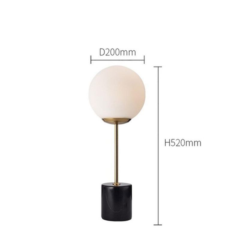Simple Marble Base Table Lamp Nordic Living Room Home Deco Glass Ball Desk Lamp Bedroom Bedside Lamp Simple Tafellamp
