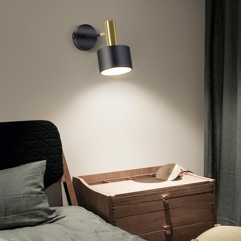 Nordic Brass Light Luxury Bedside Lamp Modern Living Room Bedroom Wall Lamp