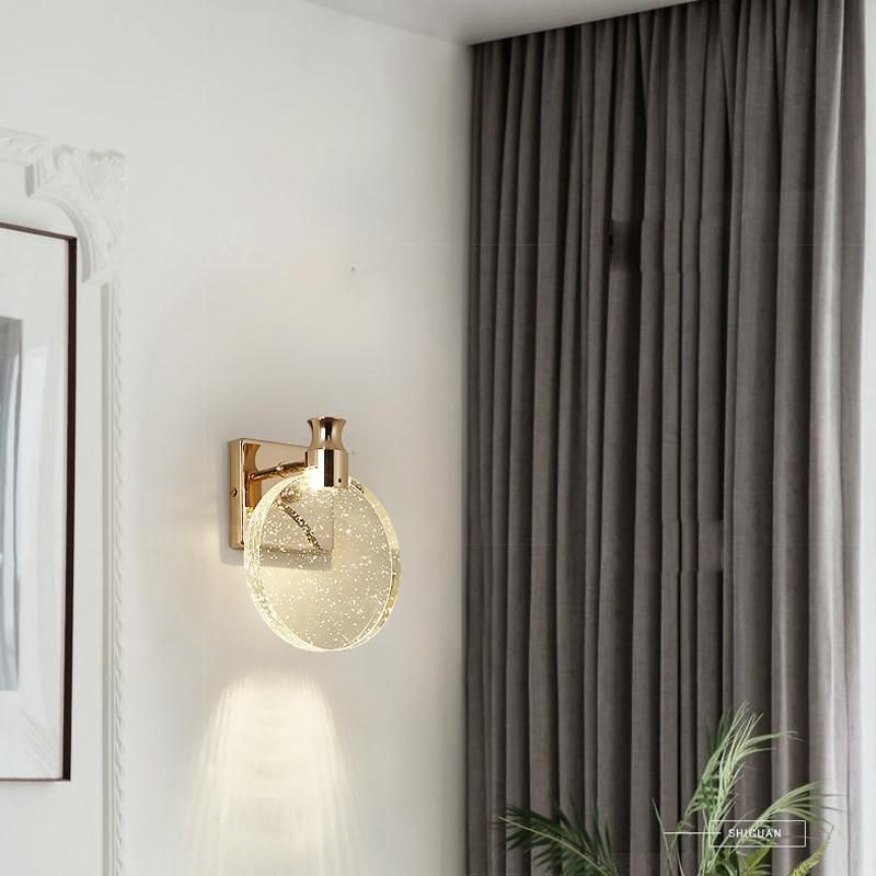 LED Creative Bedroom Bedside Crystal Wall Lamp Simple Living Room Lamp Stair Lighting