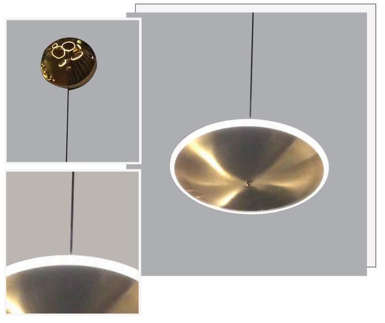 Dlss Designer Gold Stainless Steel Acrlyic Round Flat Pendant Light
