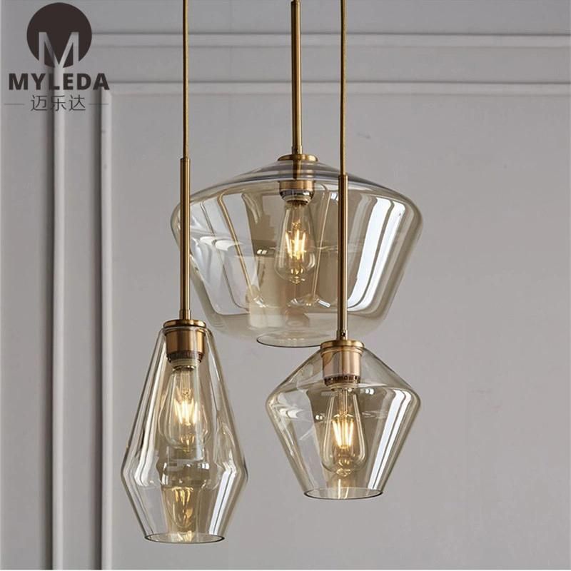 American Country Style Loft Retro Personality Glass Pendant Light