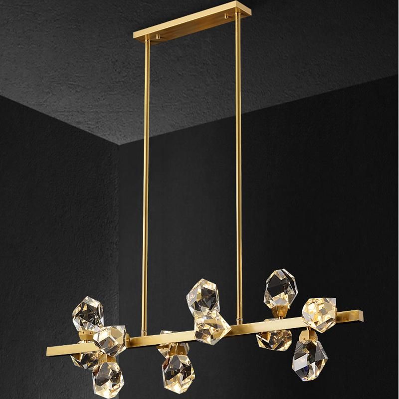 Concise Style Crystal Chandelier Hotel Lobby Exhibition Hall Pendant Lamp