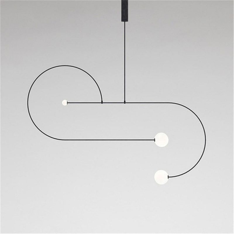Modern Iron Geometric LED Pendant Lights Bedroom Living Room Home Decor Hanging Lights Nordic Simple Iron Line LED Hanglamp