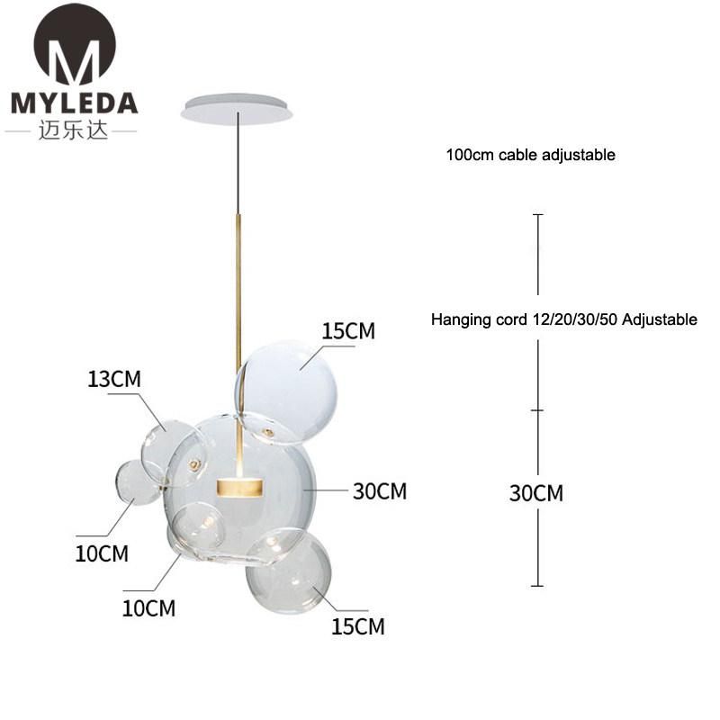 Modern Simple Hotel Decorative Clear Glass Ball LED Pendant Lamp