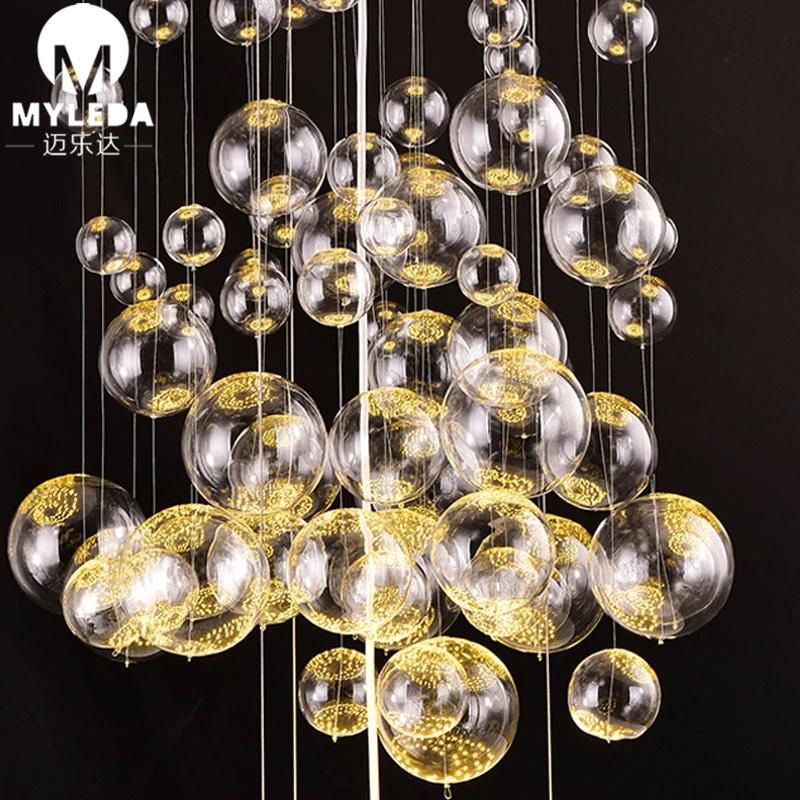 Custom Made Glass Pendant Lamp for Hotel Lobby
