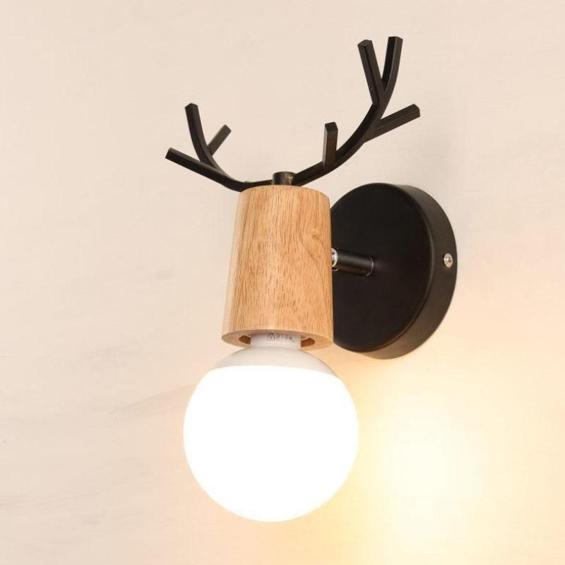 Modern Minimalist Antler Log Wall Lamp for Children′s Room Background Wall