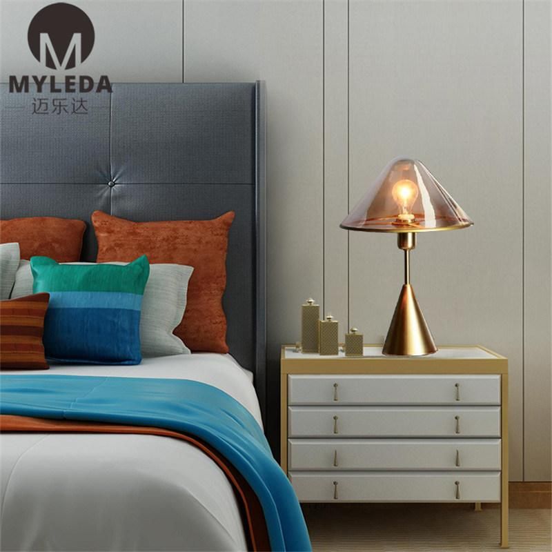 Modern Metal Glass Hotel Room Table Light