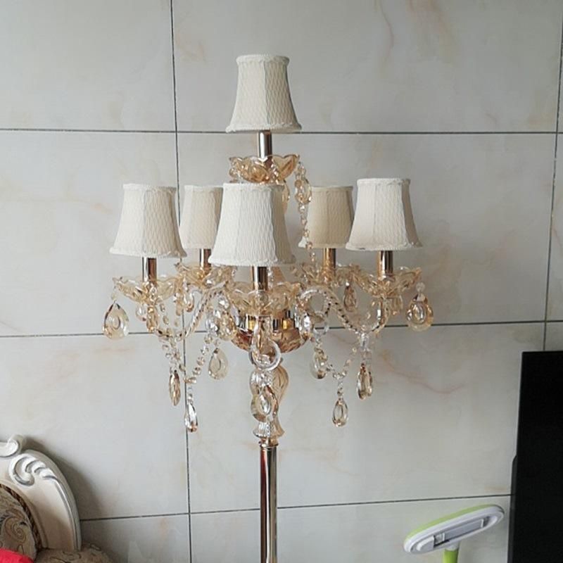 European Floor Lamps Living Room Bedroom Study Wedding Luxury Crystal Floor Lamp (WH-MFL-83)