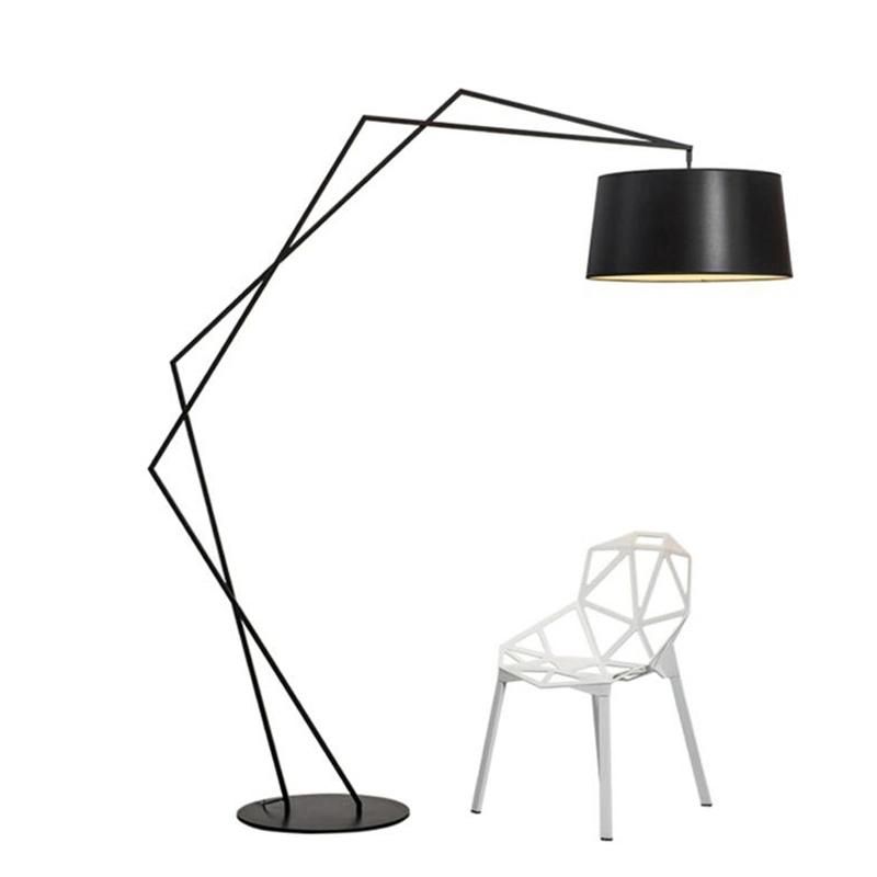 Contemporary Alumi Black Shelves Modern Shelf Simple Modern Nordic Floor Lamp Living Room Club Hotel Lobby Exhibition Hall Designer Creative Fishing Floor Lamp