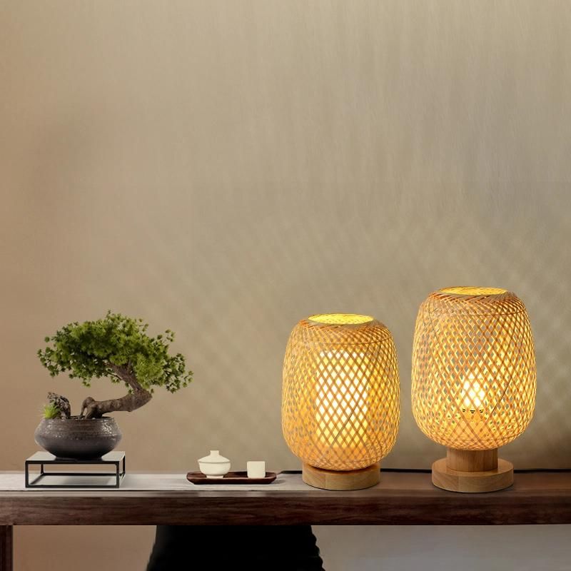 Wooden Lantern Desk Lamp Table Lamp Reading Light Restaurant Lamp