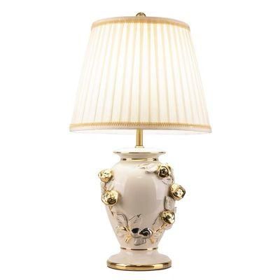 Large Light Luxury American Table Lamp Ceramic Decoration Art Designer European Retro All Copper Living Room Porch Townhouse