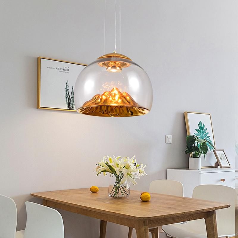 Mountain View Glass Pendant Light Nordic Island Pendant Lights Creative Coffee Bar Lamp (WH-GP-97)