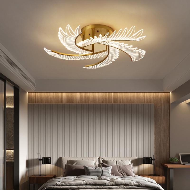 Modern Simple Ceiling Light Luxury Creative Copper Bedroom Light Warm Romantic Nordic Lamp
