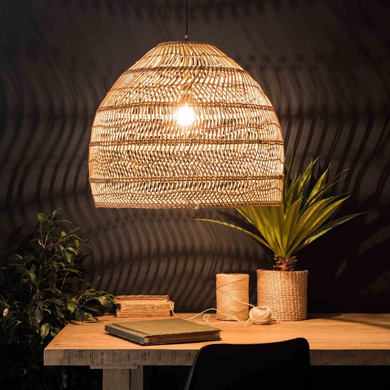 Handmake Rattan Lamp Vintage Hanging Lamps Loft Living Room Dining Room Wicker Ceiling Light (WH-WP-21)