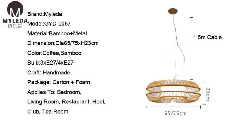 E27 Antique Creative Black Metal Wooden Cage Pendant Lamp for Restaurant, Living Room, Bar