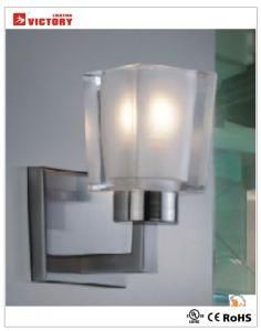 Simplism Style Chome Metal Wall Lamp with Frosted Glass