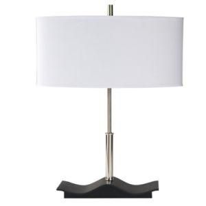 Polished Nickel Polyresin Hotel Table Lamp with Irregular Base