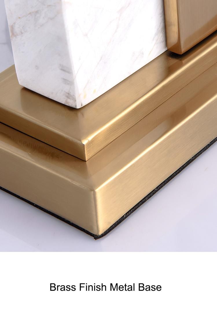 Jlt-16233 Brass Finish Marble Table Lamp for Hotel Lobby Front Desk