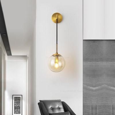 Nordic Modern Glass Ball Wall Lamps Retro Simple Bedside Bubble Wall Light (WH-OR-33)
