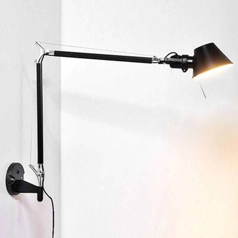 Black White Color Long Swing Arm Adjustable Aluminum Sconces Lamp Sliver Wall Lights (WH-OR-02)