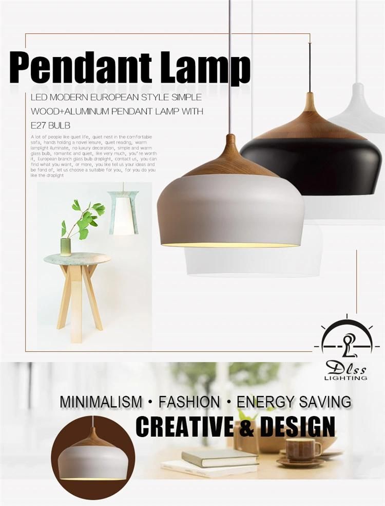 2019 Hot Sales Simple Aluminum Wood Pendant Lights Hanging Lamp