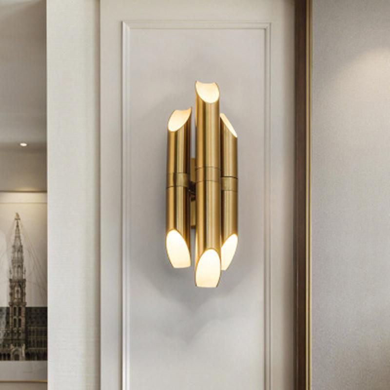 Nordic Luxury Wall Lamp Post-Modern Minimalist Living Room Hotel Golden Wall Lamp (WH-OR-123)