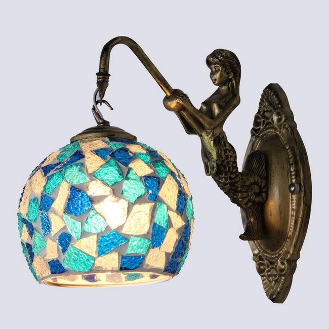 Mediterranean Style Art Deco Turkish Mosaic Wall Lamp Stained Glass Retro Vintage Wall Mounted Bracket Light (WH-VR-112)