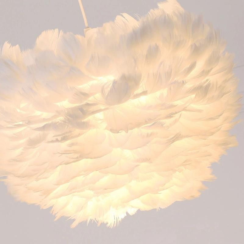 Romantic Feather Floor Lamp, Sofa Vertical Table Lamp for Living Room Bedroom Bedside Lamp (WH-MFL-87)