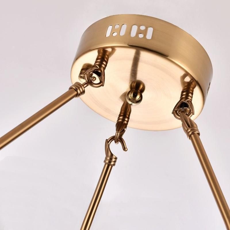 Vintage Round Crystal Chandelier Bedroom Dining Room Pendant Lamp Light