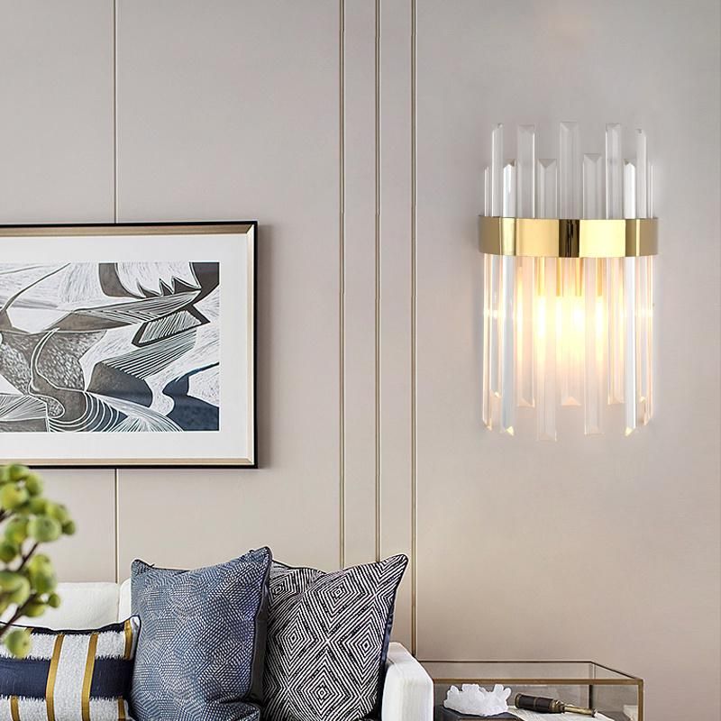Modern Gold Crystal Wall Lamp Chrome Sconce Light Bedroom Living Room Dining Room Wall Light (WH-OR-158)