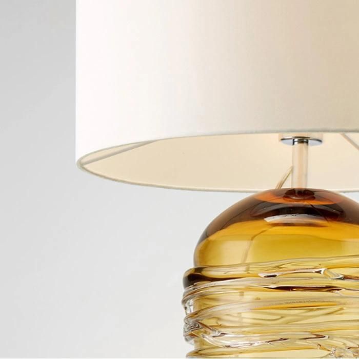 Design Contemporary Smoke Crystal Glass Desk Table Lamp Light for Hotel Project