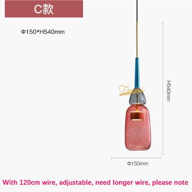 Nordic Colorful Pendant Lights Home Decorative Lighting Living Room Bedroom Indoor Glass Hanging Lamp (WH-GP-36)