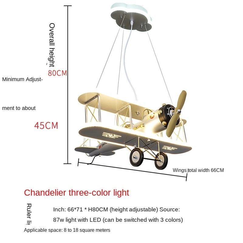 Creative LED Children′s Aircraft Lamp Boy Bedroom Room Lamp Modern Personality Fashion Simple Cartoon Chandelier (WH-MA-139)
